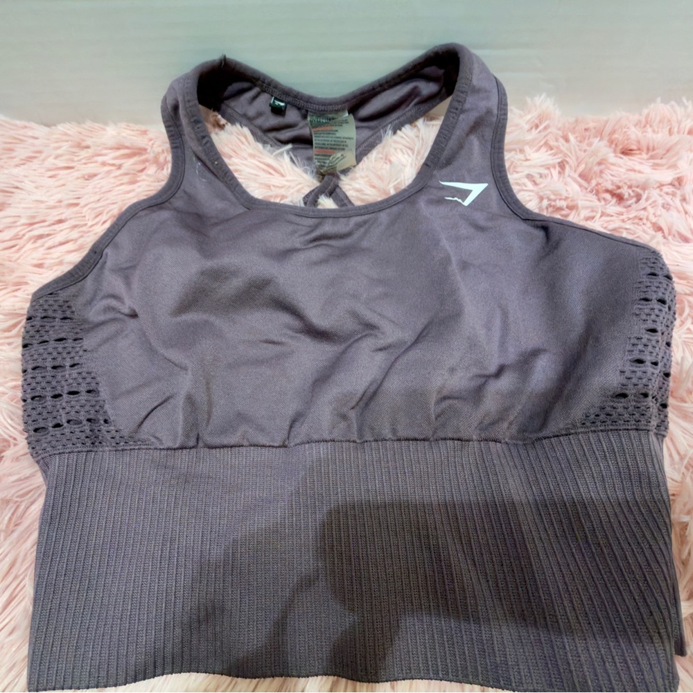 Gymshark Energy‎ Seamless Purple Wash Fitness Yoga Outdoor Sport Bra Sz M EUC